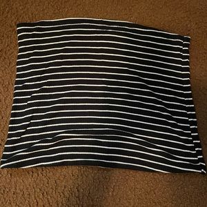 black and white striped tube top